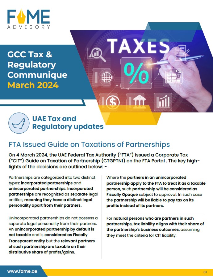 GCC Tax And Regulatory Communique March 2024